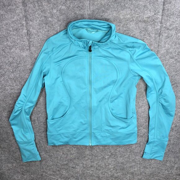 Lululemon Jackets & Blazers - Lululemon Nice Asana Track Define Jacket Bright Blue Size 10